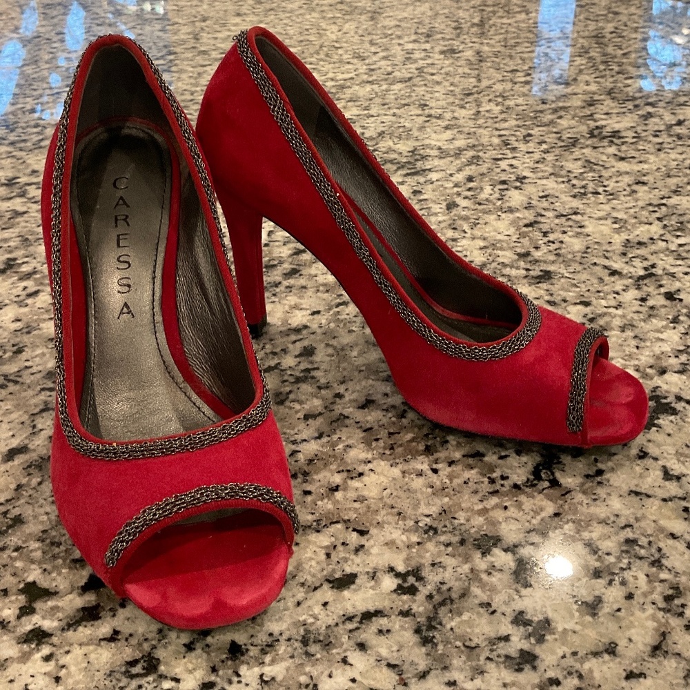 Red PeepToe Heels